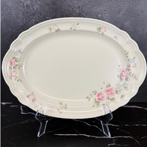 Vintage Pfaltzgraff Tea Rose Pattern‎ 14.5" Platter 1985 Embossed Back Stamp EUC